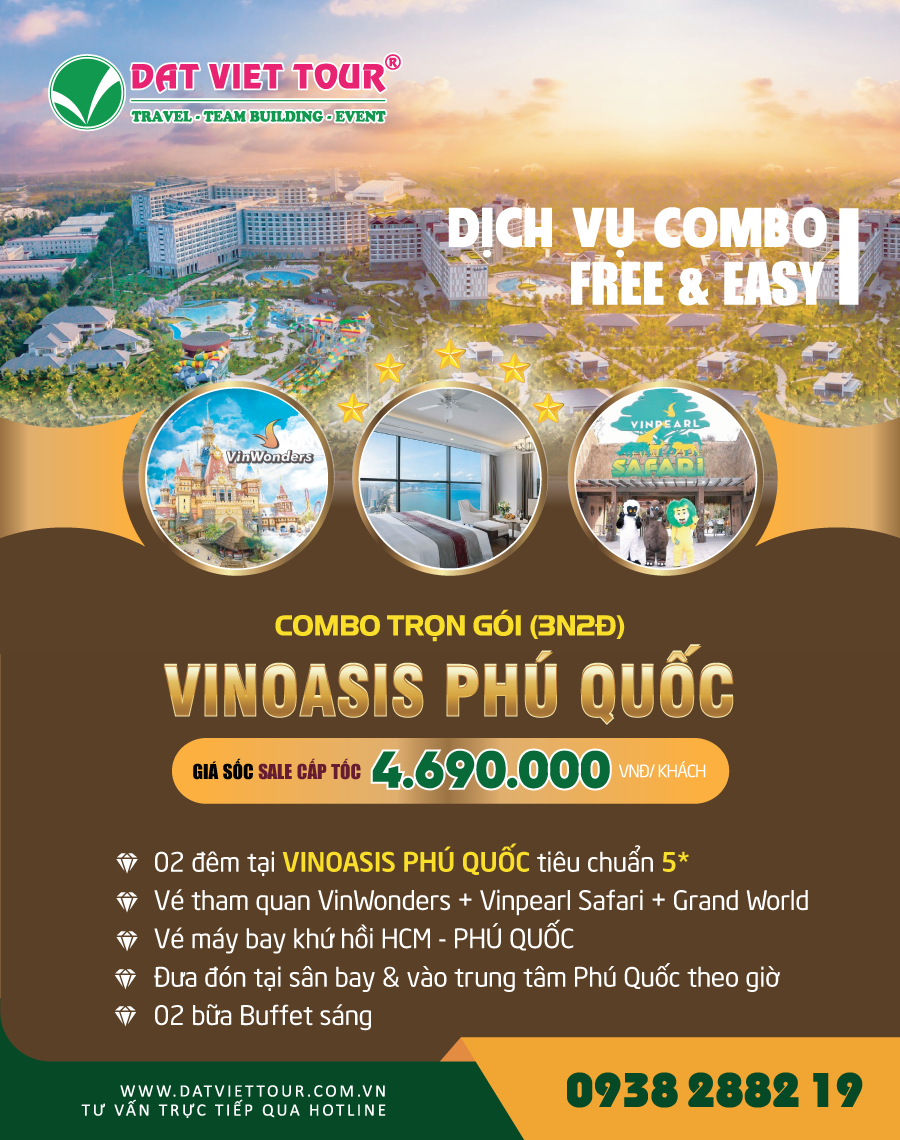 Combo voucher khách sạn VinOasis Phú Quốc 5* giá rẻ
